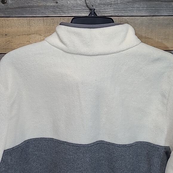 Columbia Pullover Fleece Jacket Half Snap Bentln Springs Gray White Womens 1X - Picture 8 of 9